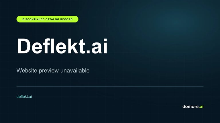 Deflekt.ai catalog placeholder — website preview unavailable