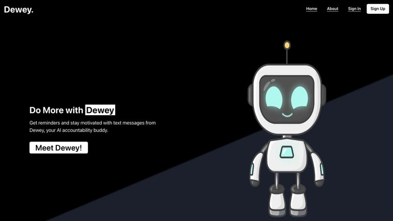 Dewey website homepage screenshot