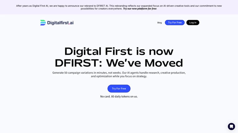 DFIRST AI website homepage screenshot