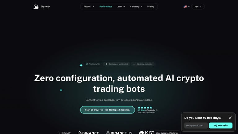 DipSway website homepage screenshot