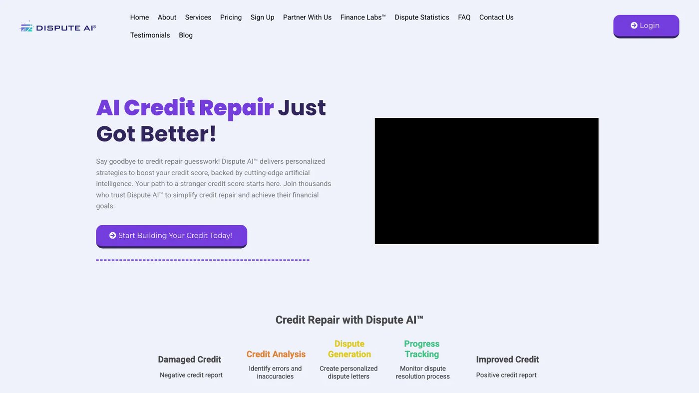 Dispute AI website homepage screenshot