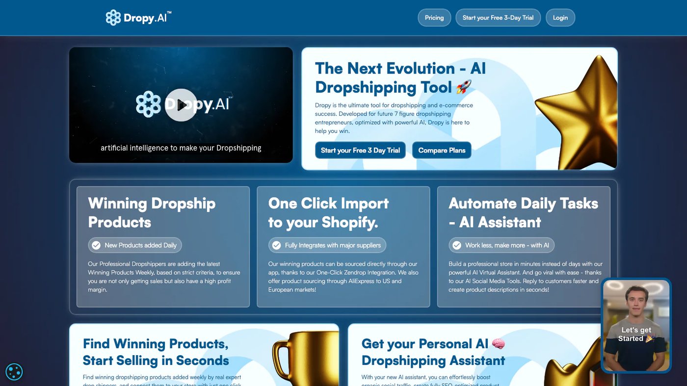 Dropy.AI website homepage screenshot