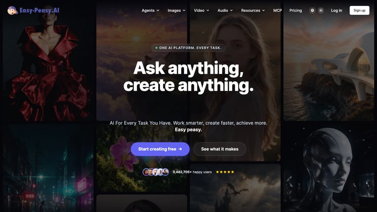 Easy-Peasy.AI website homepage screenshot