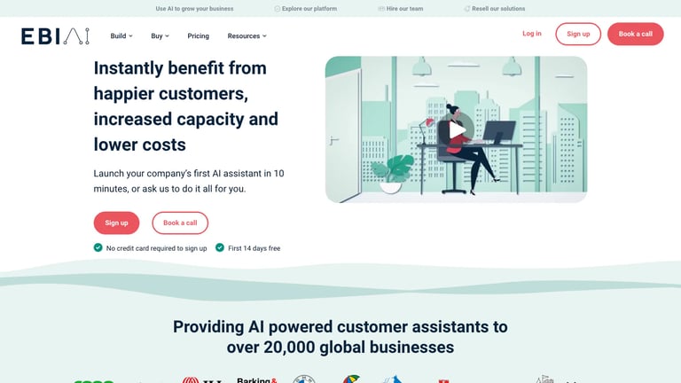 EBI AI website homepage screenshot