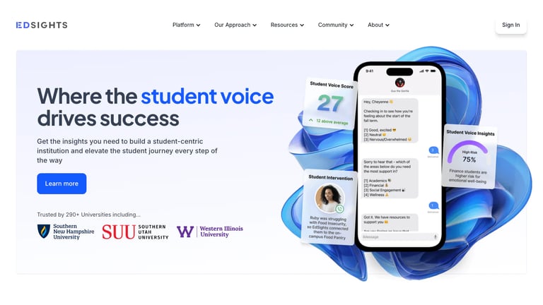EdSights website homepage screenshot