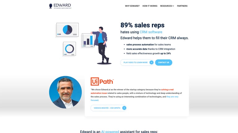 Edward website homepage screenshot