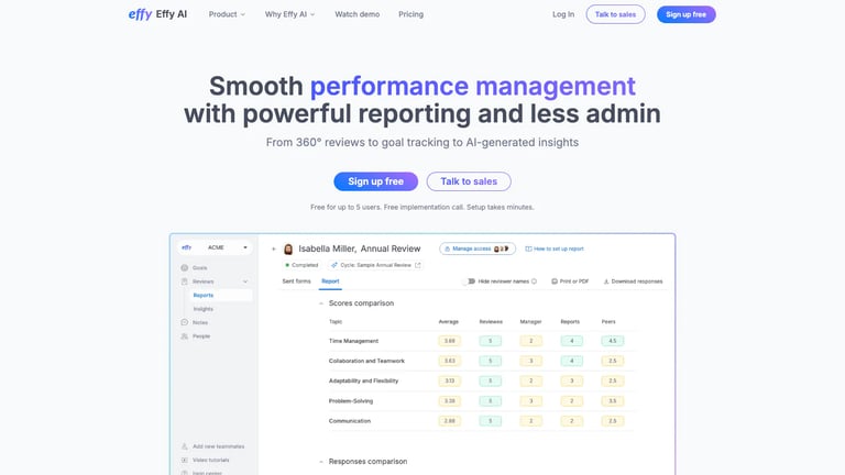 Effy AI website homepage screenshot
