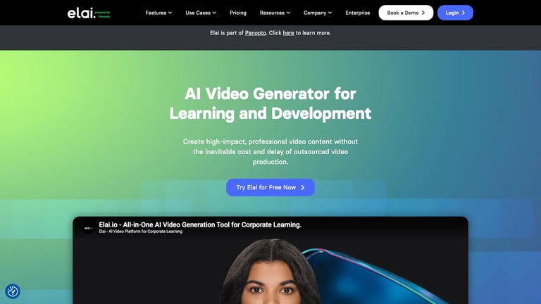 Elai website homepage screenshot