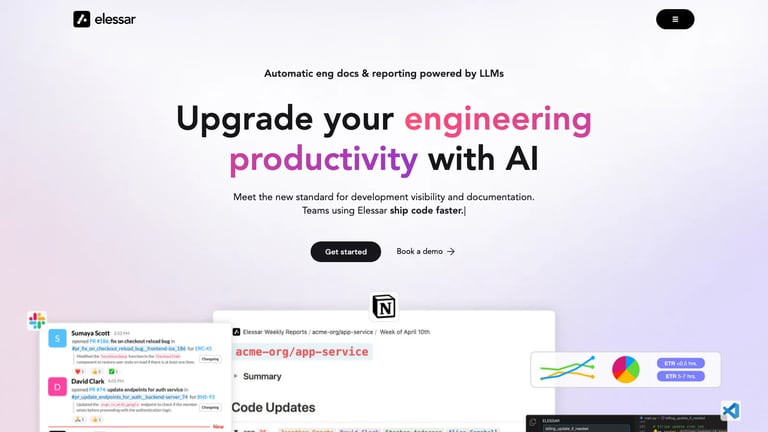 Elessar website homepage screenshot