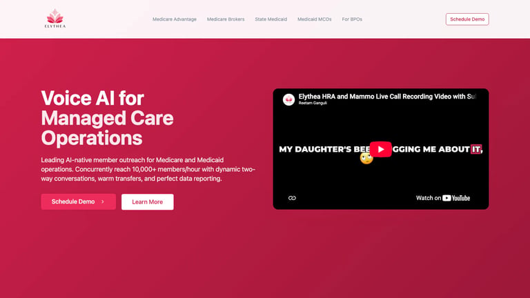 Elythea website homepage screenshot