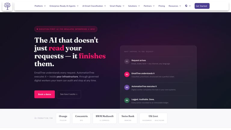 EmailTree.ai website homepage screenshot