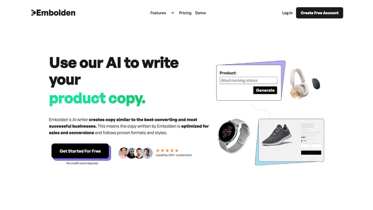 Embolden website homepage screenshot