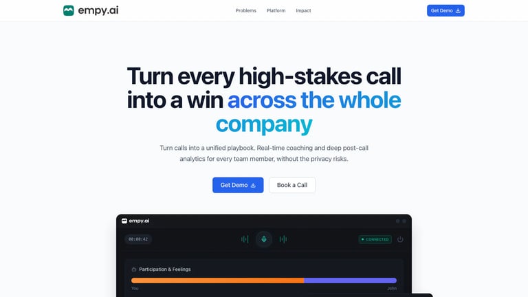 Empy website homepage screenshot