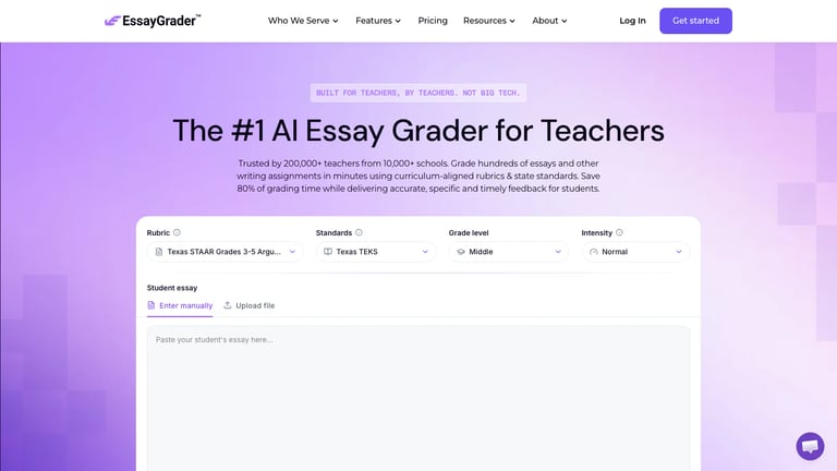 EssayGrader website homepage screenshot