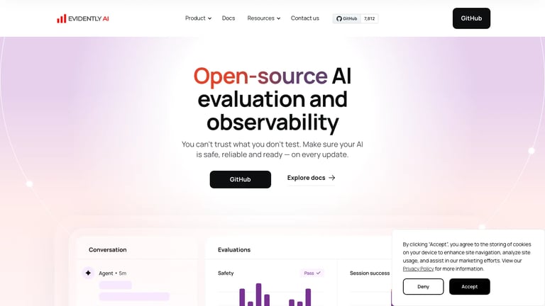 Evidently AI website homepage screenshot