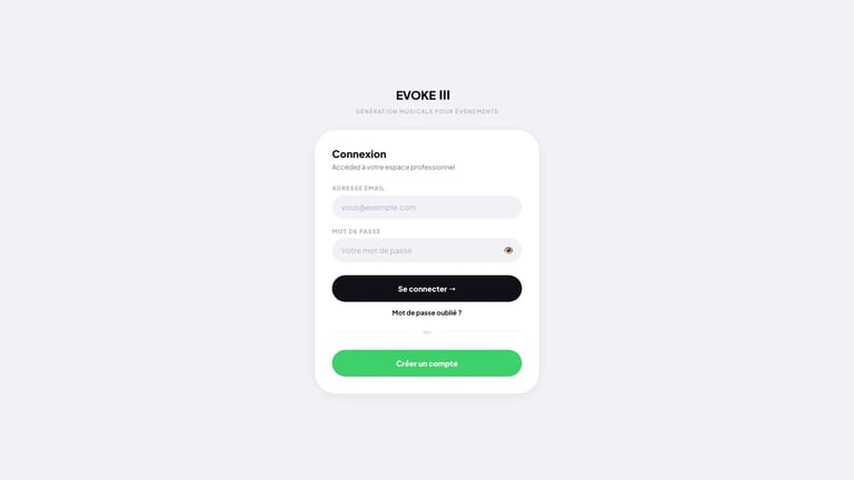 EVOKE website homepage screenshot