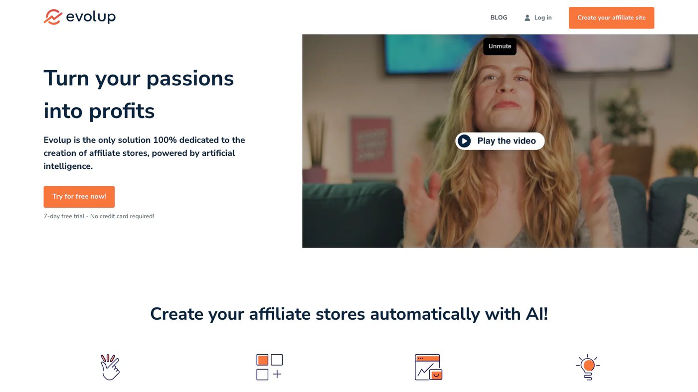 Evolup website homepage screenshot
