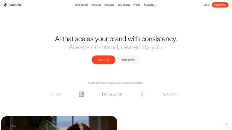exactly.ai website homepage screenshot