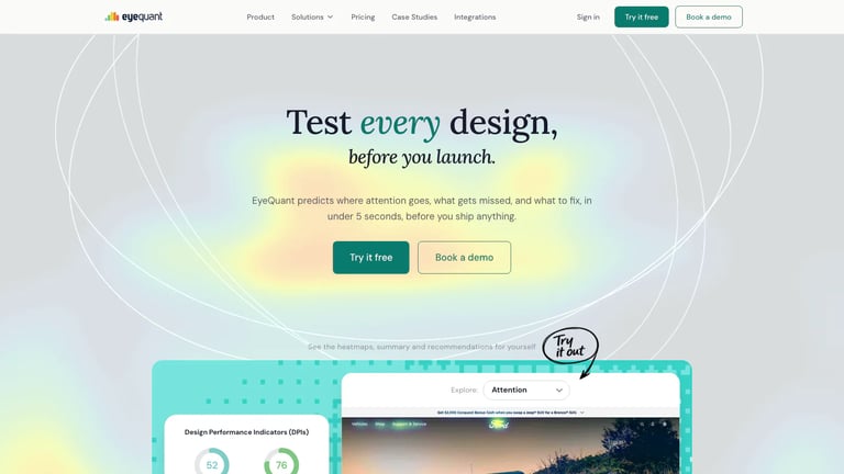 EyeQuant website homepage screenshot