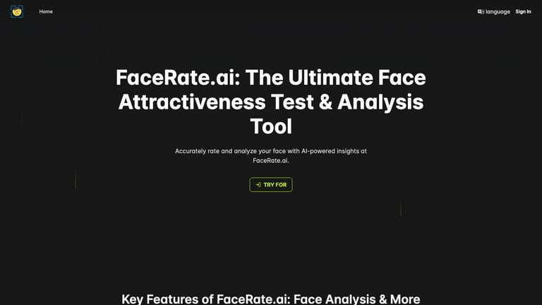 FaceRate.ai website homepage screenshot