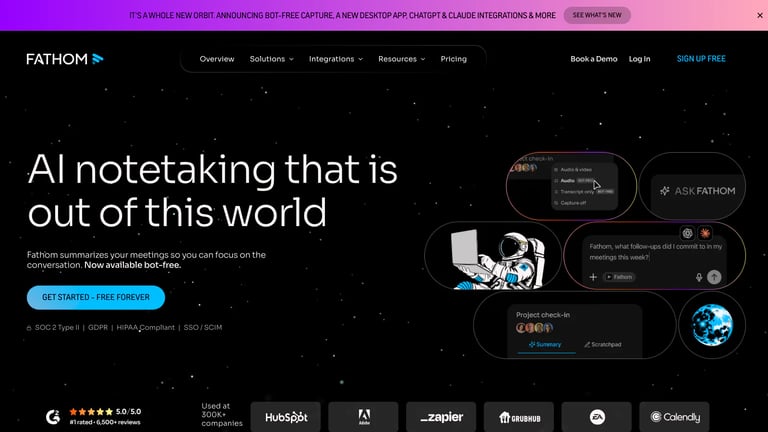 Fathom website homepage screenshot