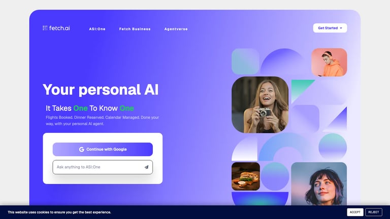 Fetch.ai website homepage screenshot