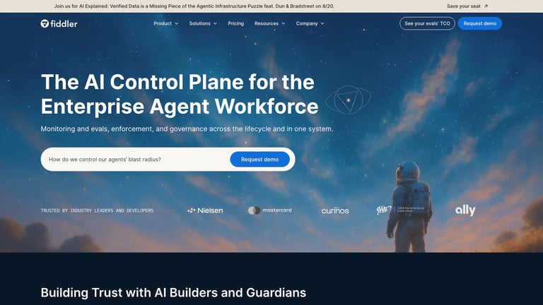 Fiddler AI website homepage screenshot