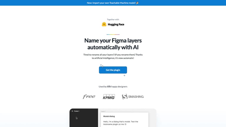 Figma Autoname website homepage screenshot
