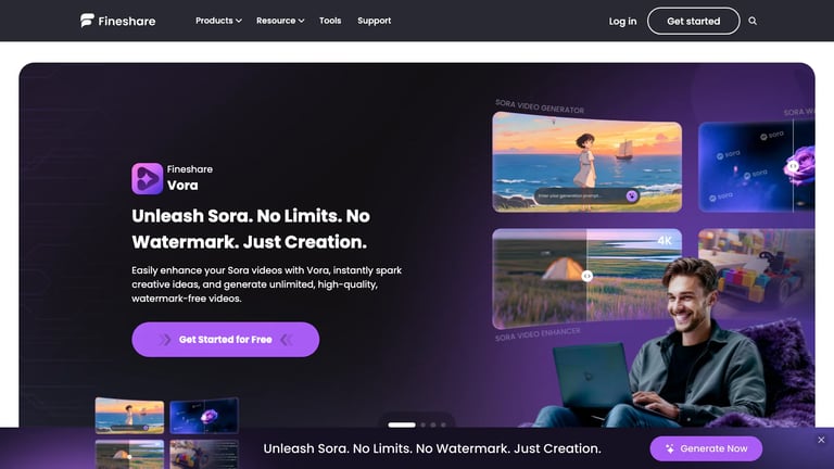 Fineshare website homepage screenshot