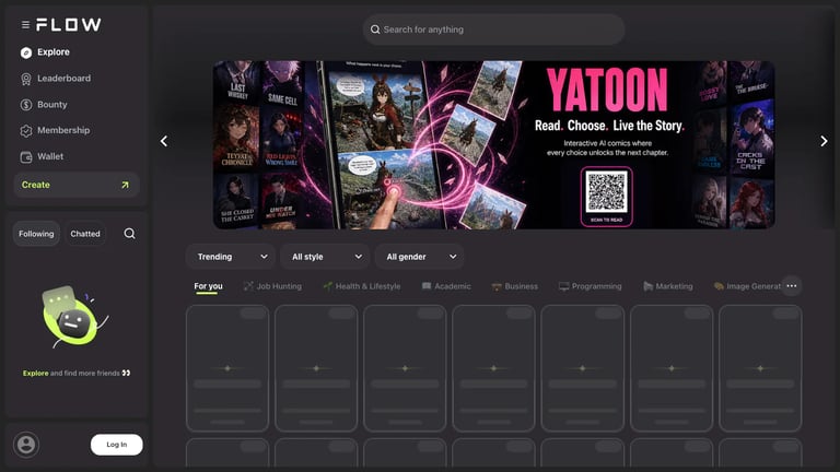 FlowGPT website homepage screenshot