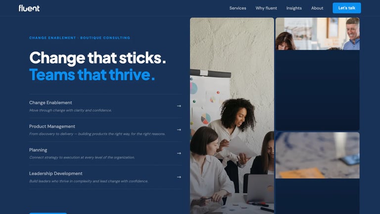 fluent website homepage screenshot