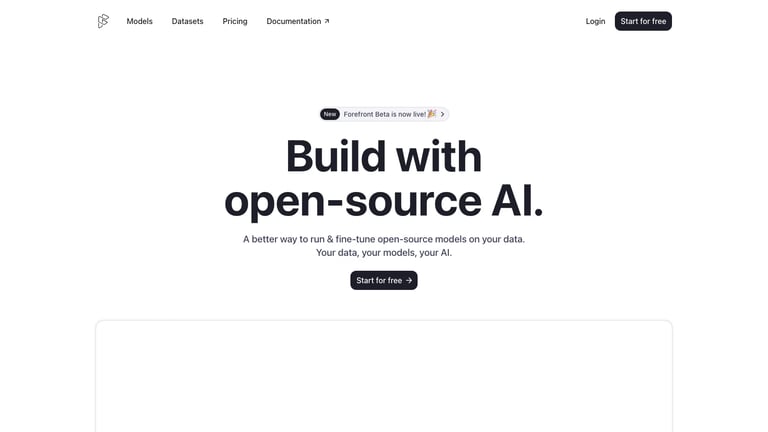 Forefront website homepage screenshot