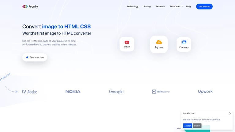 Fronty website homepage screenshot
