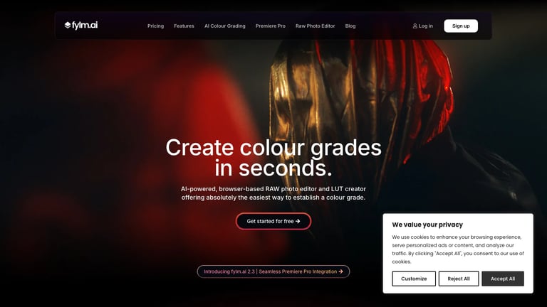fylm.ai website homepage screenshot