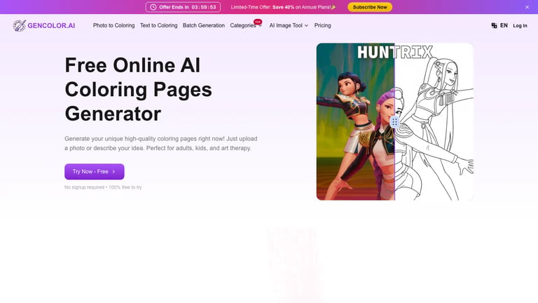 GenColor.ai website homepage screenshot