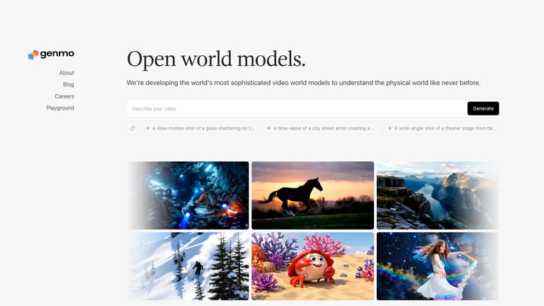 Genmo website homepage screenshot
