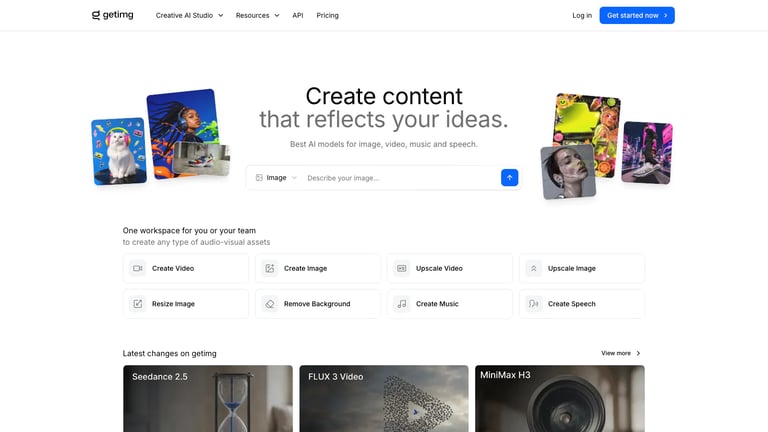getimg.ai website homepage screenshot