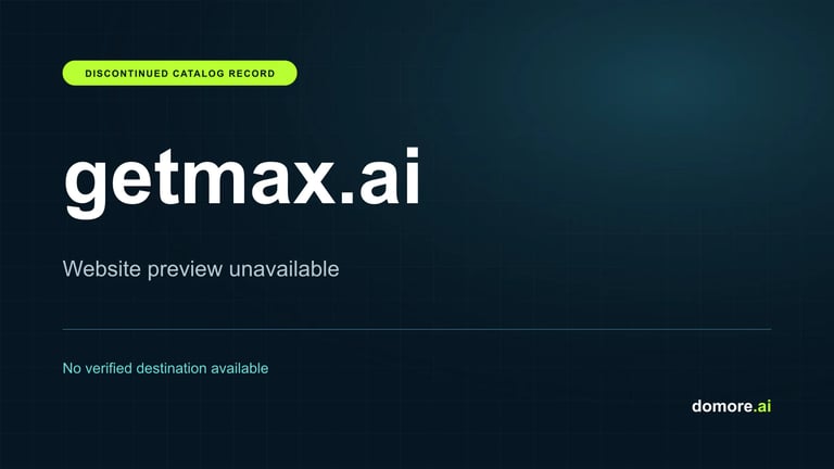 getmax.ai catalog placeholder — website preview unavailable