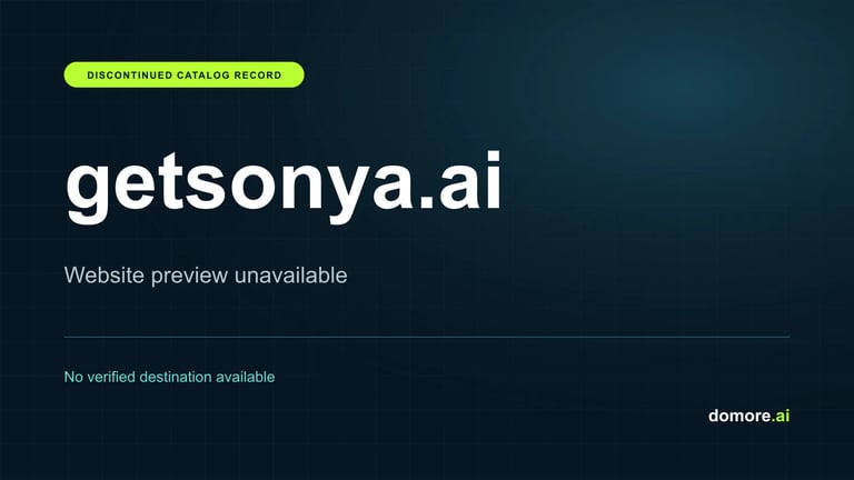 getsonya.ai catalog placeholder — website preview unavailable