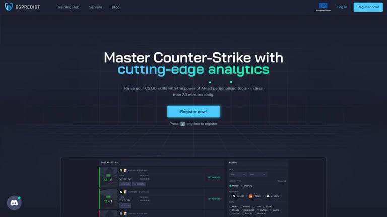 GGPredict website homepage screenshot