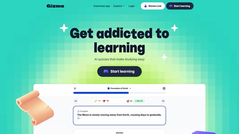 Gizmo website homepage screenshot