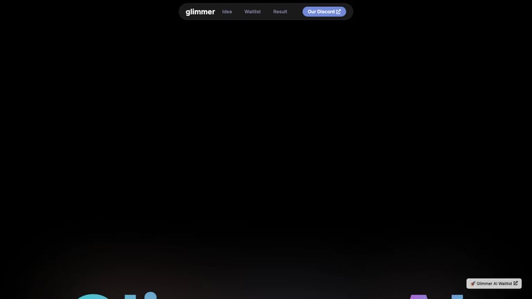 Glimmer AI website homepage screenshot