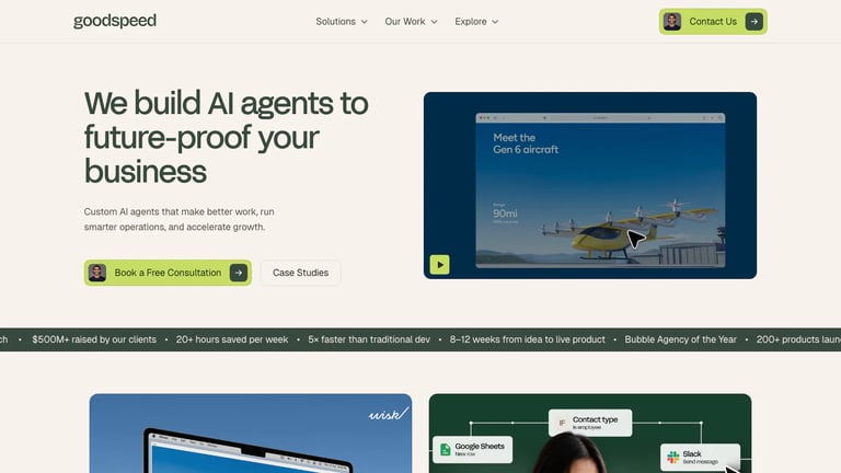Goodspeed website homepage screenshot
