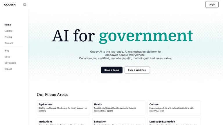 Gooey.AI website homepage screenshot
