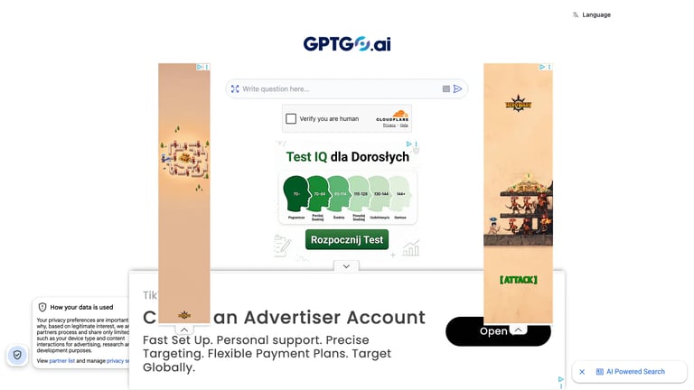 GPTGO.AI website homepage screenshot