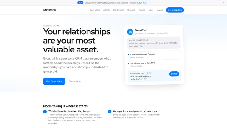 Groupthink website homepage screenshot