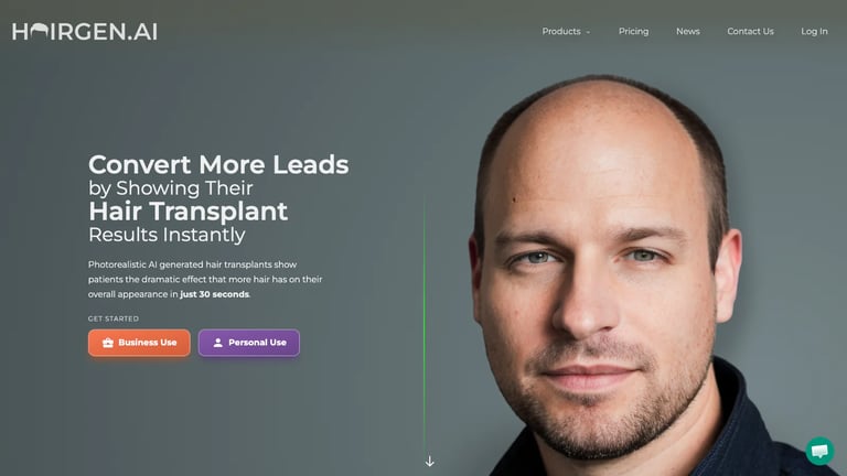 Hairgen.ai website homepage screenshot