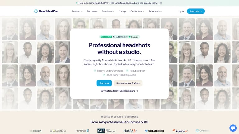 HeadshotPro website homepage screenshot