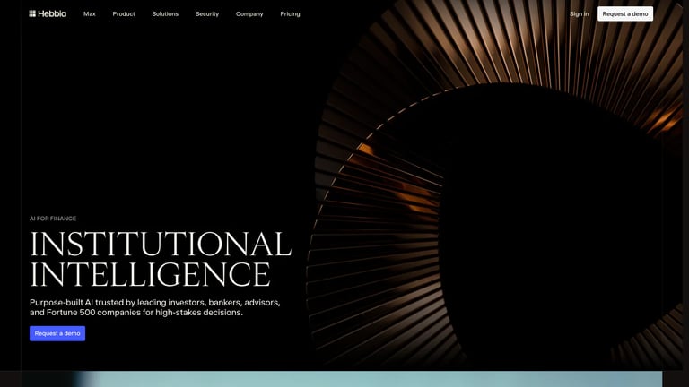 Hebbia website homepage screenshot