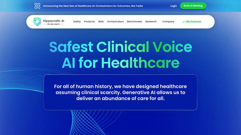 Hippocratic AI website homepage screenshot